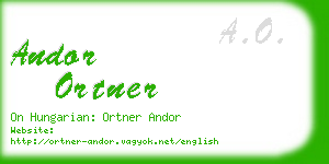 andor ortner business card